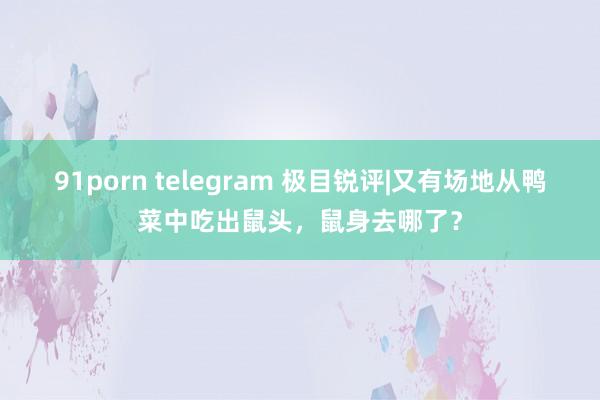 91porn telegram 极目锐评|又有场地从鸭菜中吃出鼠头，鼠身去哪了？